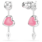 Idyllia drop earrings Mixed cuts, Heart with arrow, White, Rhodium plated - Image 5