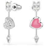 Idyllia drop earrings Mixed cuts, Heart with arrow, White, Rhodium plated - Image 7
