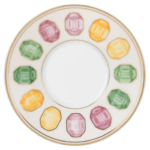 Idyllia espresso cup with saucer Porcelain, Crystal print motif, citron, Multicoloured - Image 2