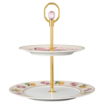 Idyllia étagère Porcelain, Crystal print motif, lily citron, Small, Multicoloured