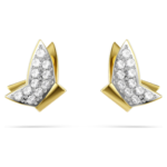 Idyllia Lilia stud earrings Butterfly, White, 18K gold finish