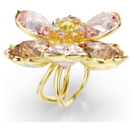 Idyllia motif ring Mixed cuts, Flower, Multicoloured, 18K gold finish - Image 3