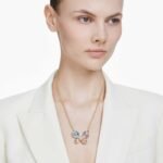Idyllia pendant and brooch Mixed cuts, Pavé, Butterfly, Multicoloured, 18K gold finish - Image 2