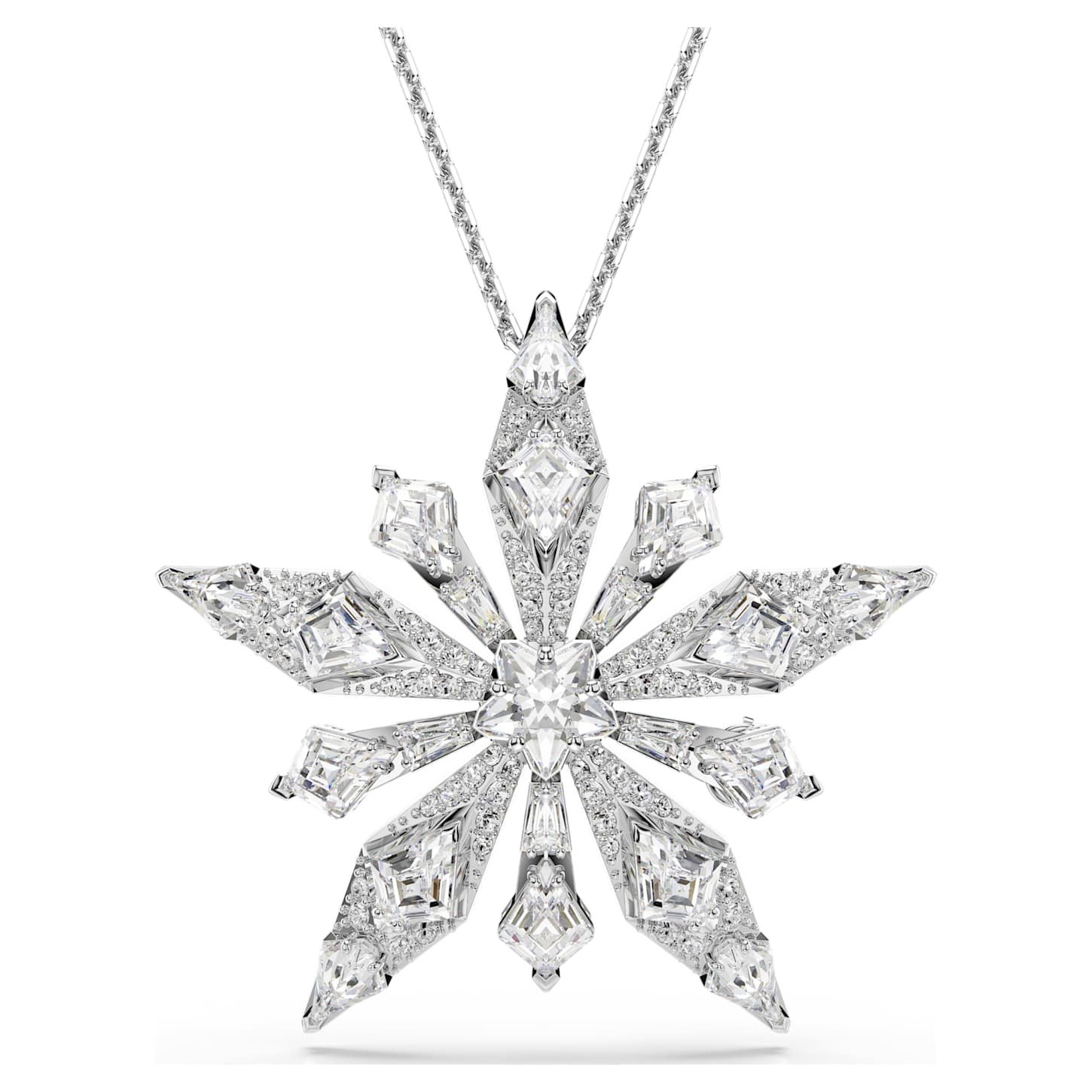 idyllia-pendant-and-brooch-star-white-rhodium-plated-swarovski-5740116 Idyllia pendant and brooch Star, White, Rhodium plated - Image 1