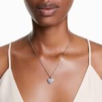 Idyllia pendant Heart, White, Rhodium plated - Image 2