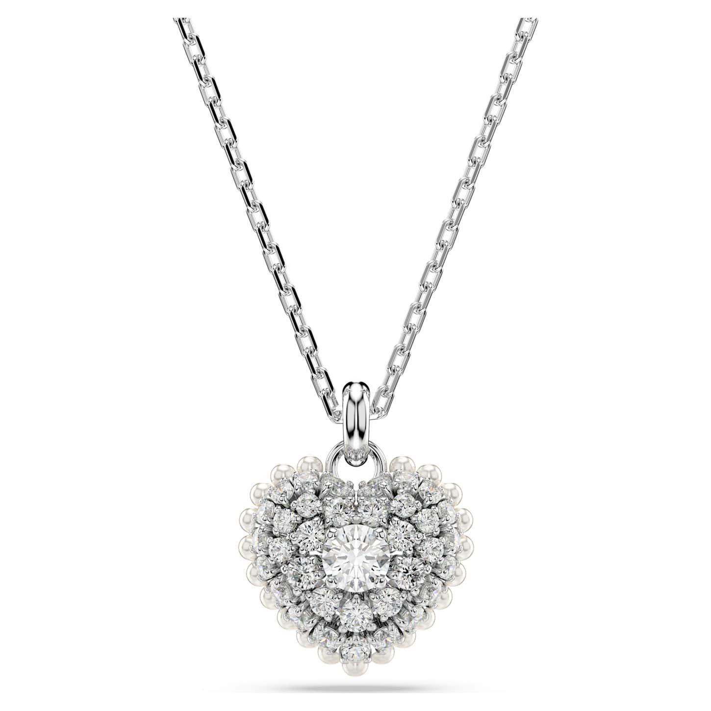 idyllia-pendant-heart-white-rhodium-plated-swarovski-5684386 Idyllia pendant Heart, White, Rhodium plated - Image 1