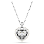 Idyllia pendant Heart, White, Rhodium plated - Image 5