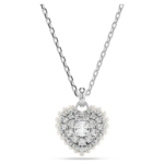 Idyllia pendant Heart, White, Rhodium plated - Image 7