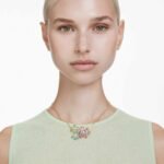 Idyllia pendant Mixed cuts, Flower, Multicoloured, 18K gold finish - Image 2