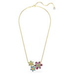 Idyllia pendant Mixed cuts, Flower, Multicoloured, 18K gold finish - Image 3