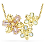 Idyllia pendant Mixed cuts, Flower, Multicoloured, 18K gold finish - Image 5