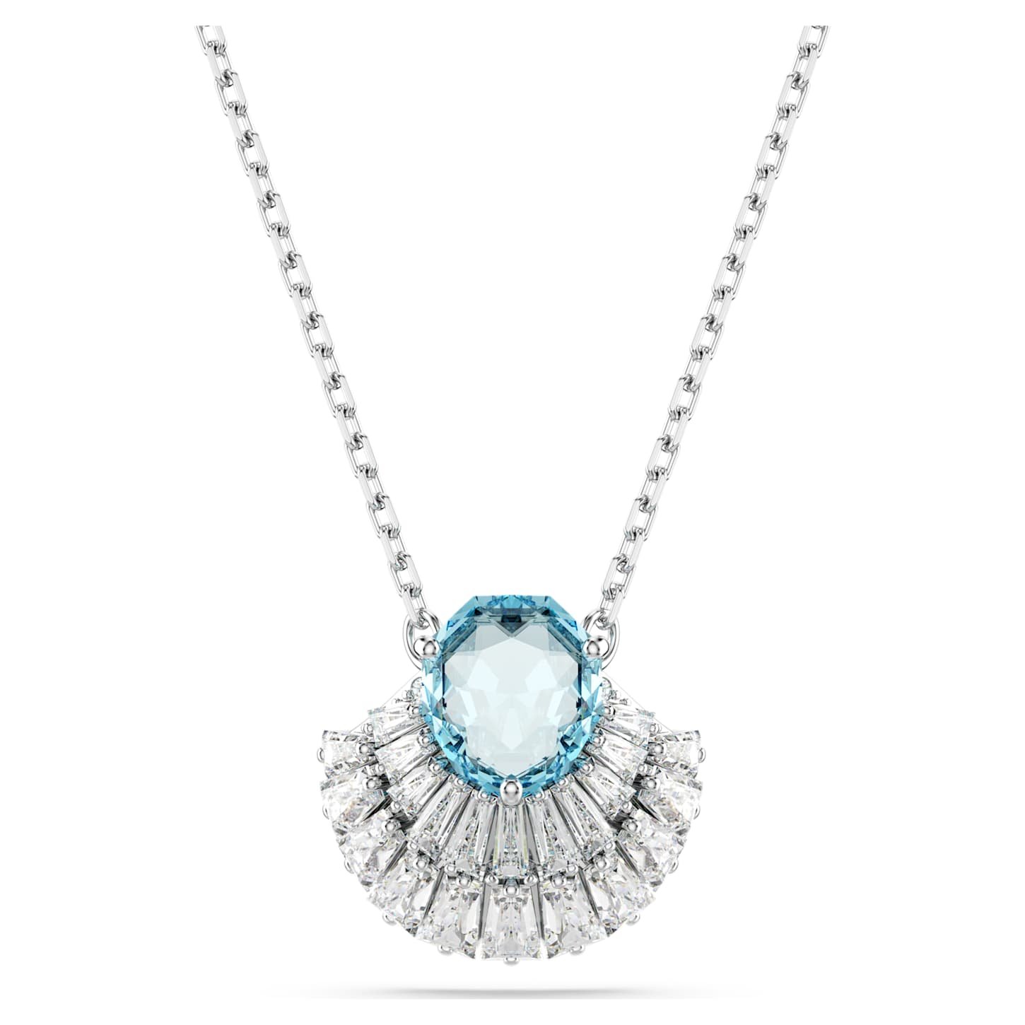 Idyllia pendant Shell, Blue, Rhodium plated