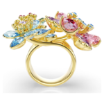 Idyllia ring Mixed cuts, Flower, Multicoloured, 18K gold finish - Image 4
