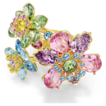 Idyllia ring Mixed cuts, Flower, Multicoloured, 18K gold finish - Image 7