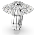 Idyllia ring Set (3), Mixed cuts, Shell, White, Rhodium plated - Image 4