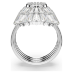 Idyllia ring Set (3), Mixed cuts, Shell, White, Rhodium plated - Image 5
