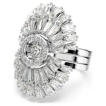 Idyllia ring Set (3), Mixed cuts, Shell, White, Rhodium plated - Image 7