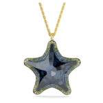 Idyllia SCS pendant Starfish, Blue, 18K gold finish