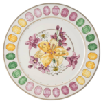 Idyllia service plate Porcelain, Crystal print motif, bouquet, Multicoloured