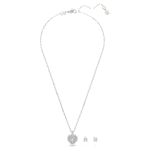 Idyllia set Crystal pearl, Heart, White, Rhodium plated - Image 3