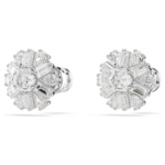 Idyllia stud earrings Mixed cuts, Snowflake, White, Rhodium plated - Image 4