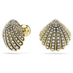 Idyllia stud earrings Shell, White, 18K gold finish - Image 7