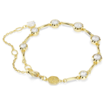 Imber bracelet Mixed round cuts, White, 18K gold finish - Image 5