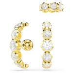 Imber ear cuff Set (3), Round cut, White, 18K gold finish - Image 7