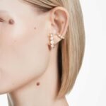 Imber ear cuff Set (3), Round cut, White, 18K gold finish - Image 2