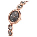 Imber oval watch Swiss Made, Metal bracelet, Black, Rose gold-tone finish - Image 5