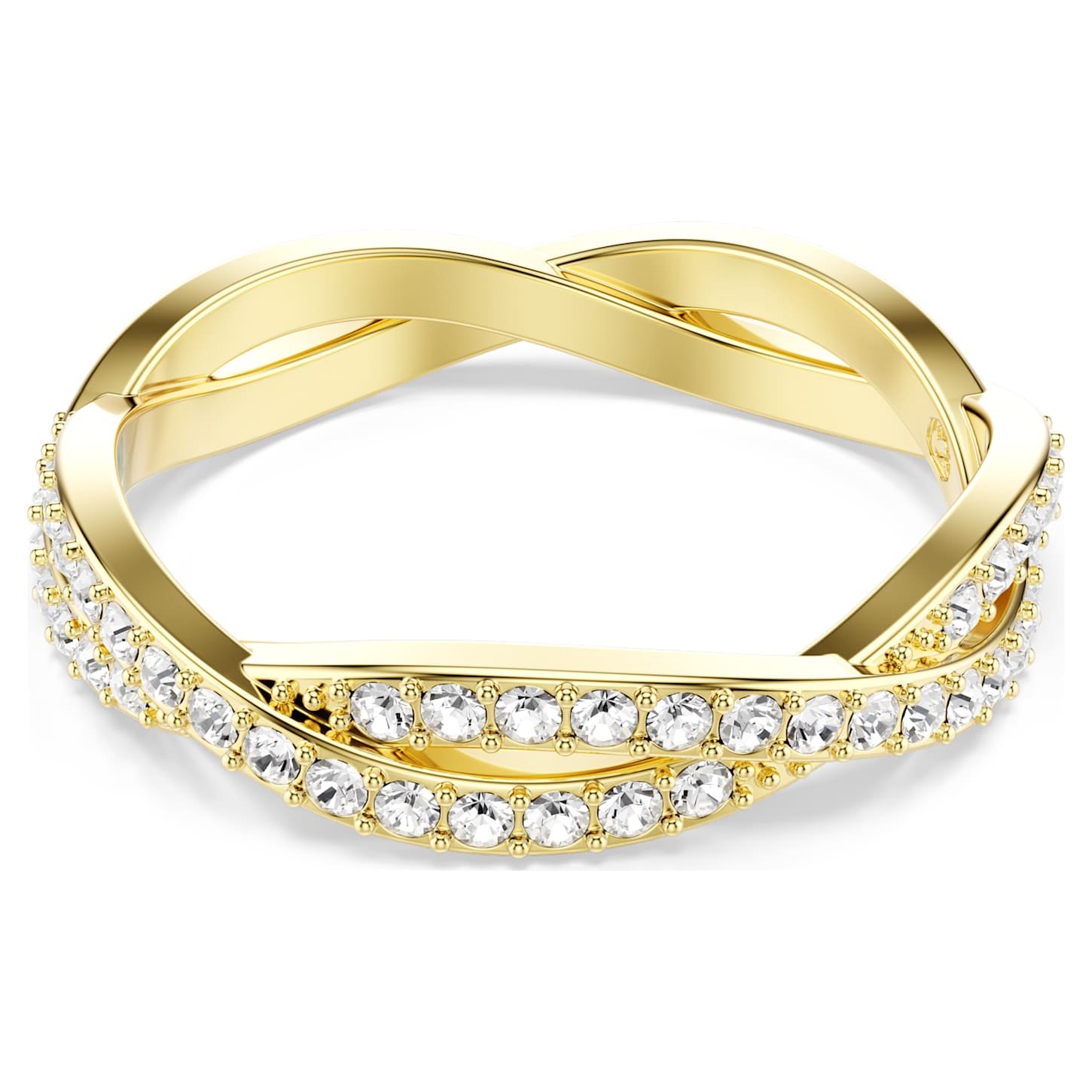Infinity ring Pavé, White, 18K gold finish