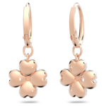 Latisha drop earrings Flower, White, 18K rose gold finish - Image 3