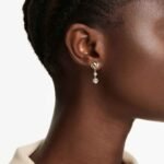 Lifelong drop earrings Round cut, Heart, White, 18K gold finish - Image 2