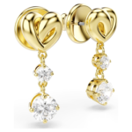 Lifelong drop earrings Round cut, Heart, White, 18K gold finish - Image 4