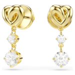 Lifelong drop earrings Round cut, Heart, White, 18K gold finish - Image 6