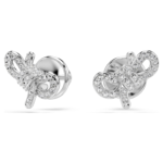 Lifelong stud earrings Pavé, Bow, White, Rhodium plated - Image 3