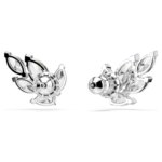 Louison stud earrings Leaf, White, Rhodium plated - Image 5