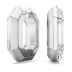 Lucent hoop earrings Octagon shape, Small, White