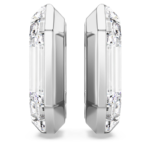 Lucent hoop earrings Octagon shape, Small, White - Image 3