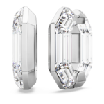 Lucent hoop earrings Octagon shape, Small, White - Image 5