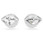 Lucent stud earrings Pavé, Ball, White, Rhodium plated - Image 3