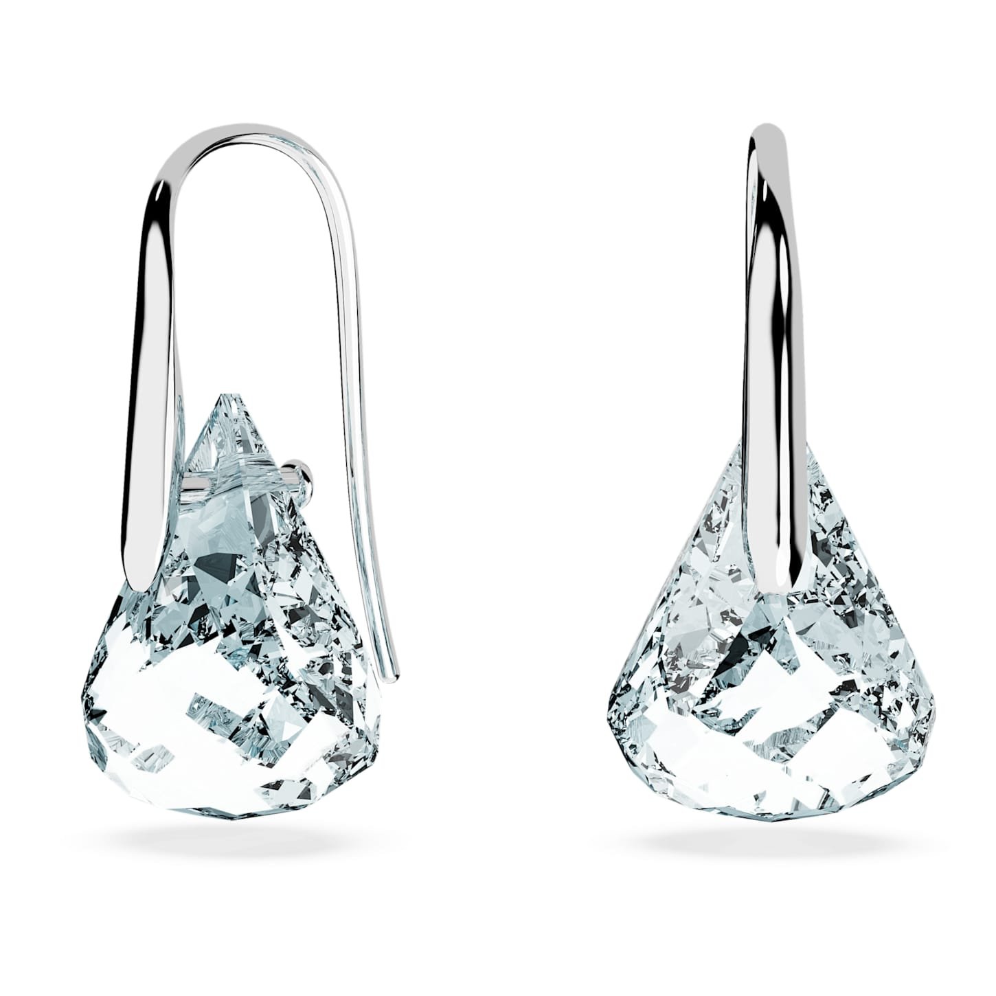 Lunar drop earrings Blue, Rhodium plated