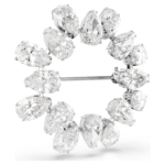 Matrix brooch Pear cut, White, Rhodium plated - Image 4
