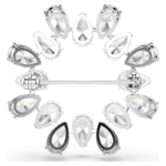 Matrix brooch Pear cut, White, Rhodium plated - Image 5