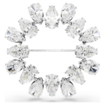 Matrix brooch Pear cut, White, Rhodium plated - Image 6