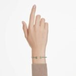 Matrix cuff Mixed cuts, Green, 18K gold finish - Image 2