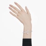 Matrix cuff Mixed cuts, White, Rhodium plated - Image 2
