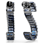 Matrix drop earrings Baguette cut, Blue, Ruthenium plated - Image 5