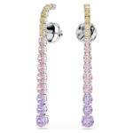 Matrix drop earrings Gradient of round cuts, Multicoloured, Rhodium plated - Image 7