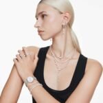 Matrix ear cuff Set (3), Crystal pearl, Round cut, White, Rhodium plated - Image 8